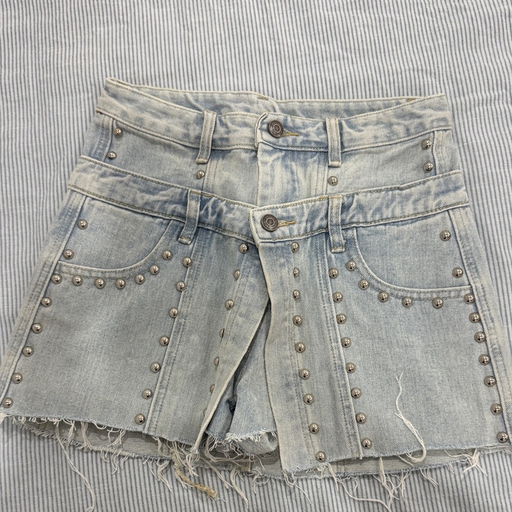 Studded Denim Women Shorts